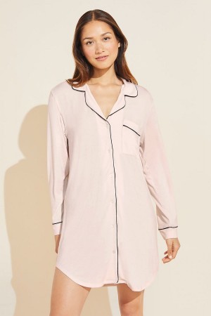 Eberjey Gisele TENCEL™ Modal Sleepshirt Donna Pigiama Rosa Nere | JRZ7646UB