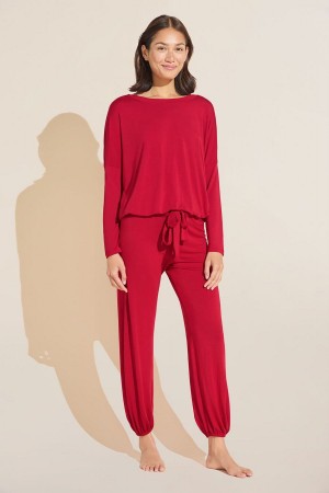 Eberjey Gisele TENCEL™ Modal Slouchy Set Donna Pigiama Rosse | XCH6732UR