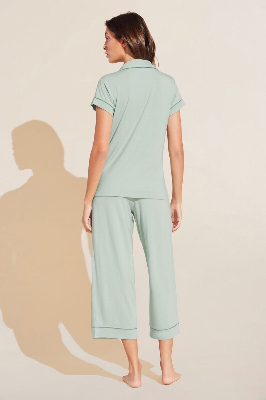 Eberjey Gisele TENCEL™ Modal Short Sleeve Cropped PJ Set Donna Pigiama Verdi | KQM6692EB