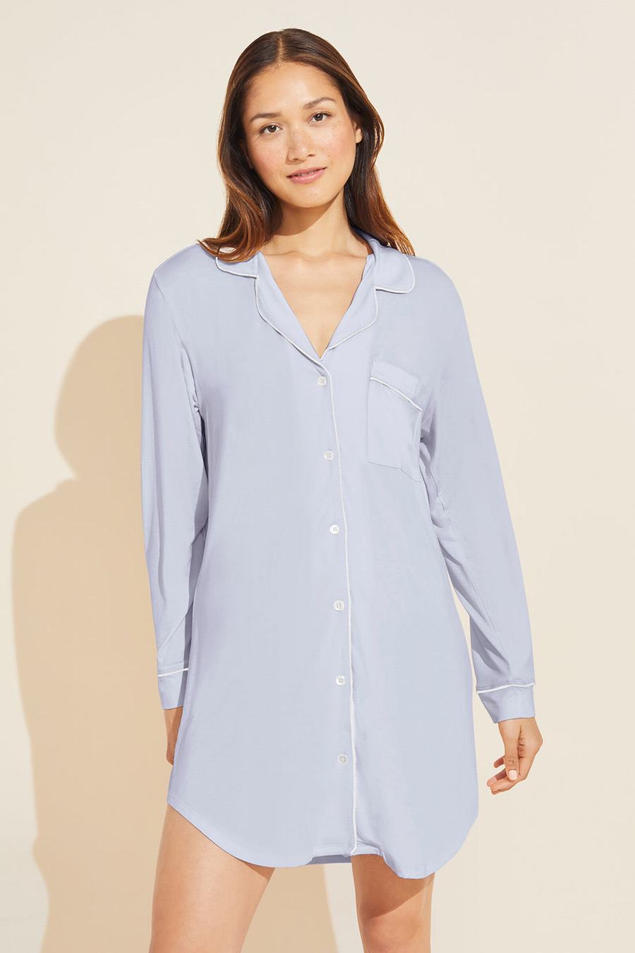 Eberjey Gisele TENCEL™ Modal Sleepshirt Donna Pigiama Blu Bianche | KZV5667FG