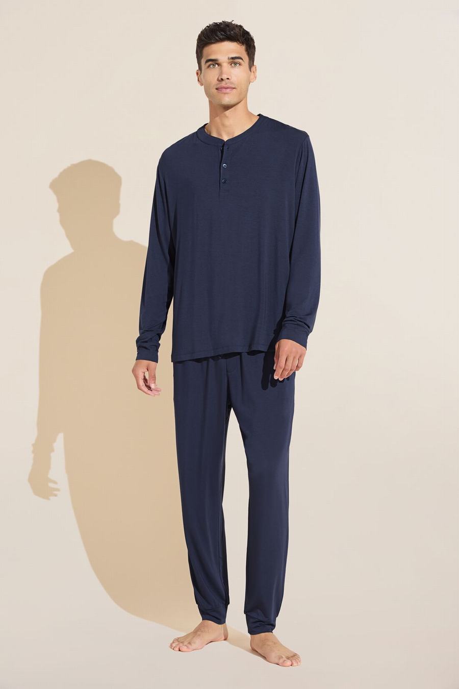 Eberjey Henry TENCEL™ Modal Long PJ Set Uomo Pigiama Blu Marino | DZN4637SU