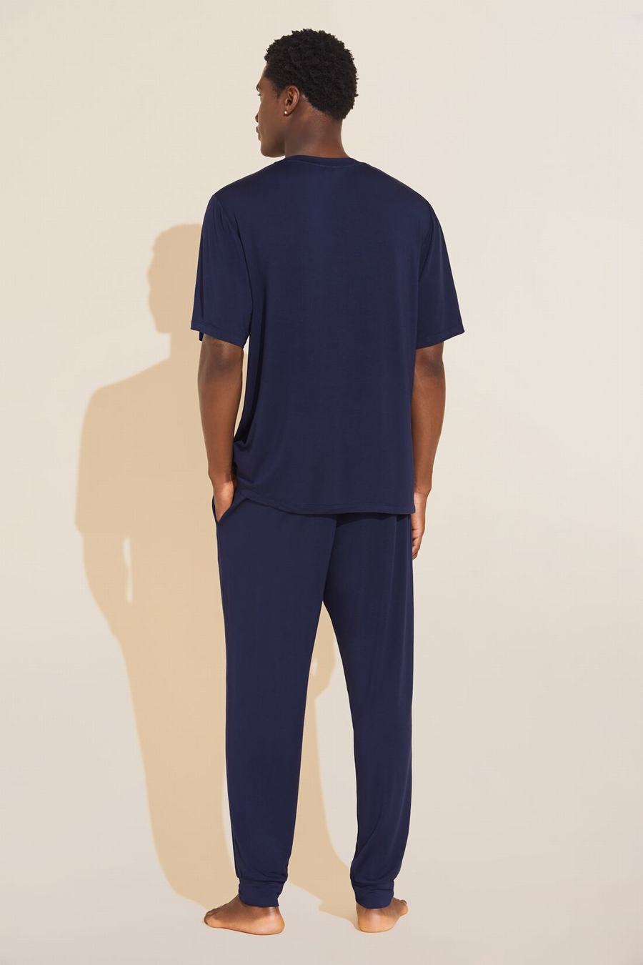 Eberjey Henry TENCEL™ Modal Short Sleeve & Pant PJ Set Uomo Pigiama Blu Marino | VRT322FJ