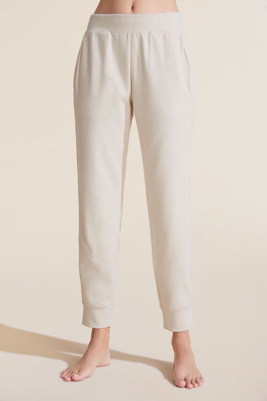 Eberjey Luxe Sweats Jogger Donna Pantaloni Tuta Bianche | GJS9924HD