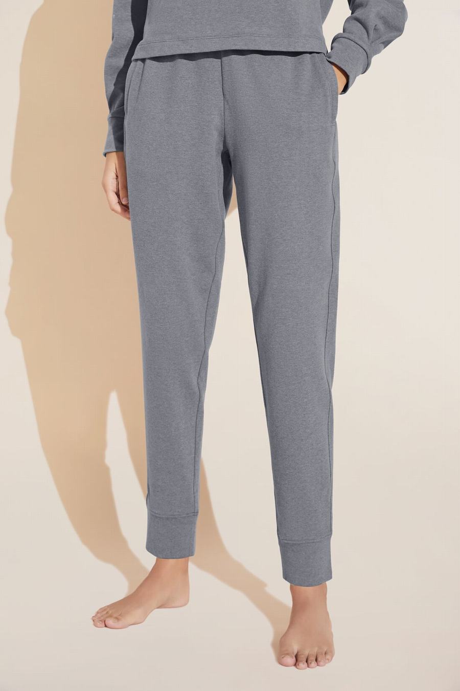 Eberjey Luxe Sweats Jogger Donna Pantaloni Tuta Grigie Scuro | HVM531YO